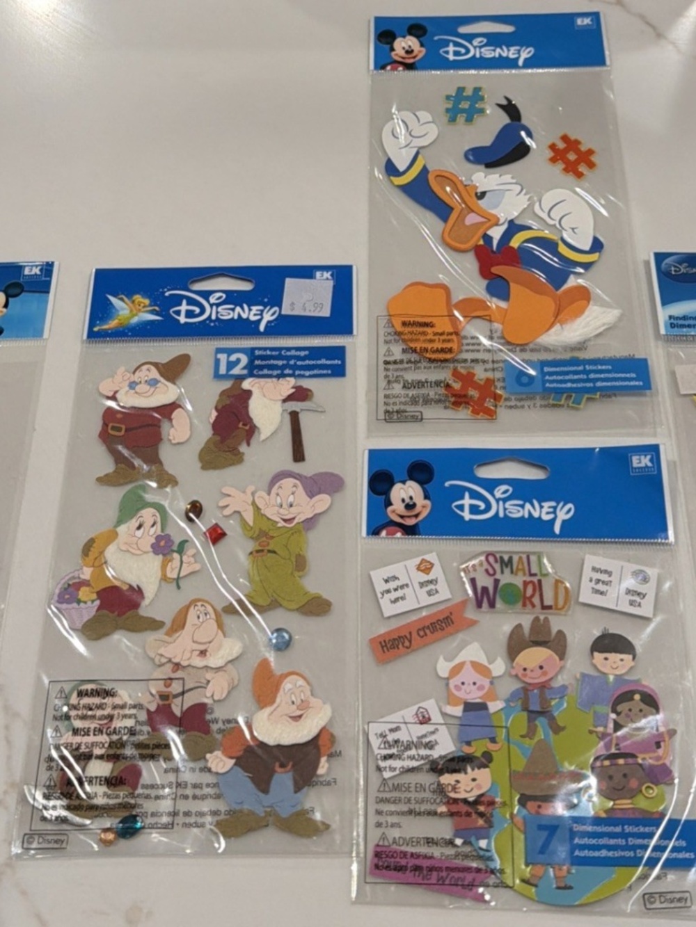 Disney Scrapbooking Stickers - Lot Of 5